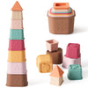 YIVEKO Baby Stacking Cups Toy, Silicone Stacking Tower, Silicone Soft Teething Toy Educational Baby Toys, Building Toys Blocks,
