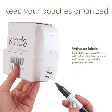Kiinde Twist Cap Single-Use Write-On Labels For Breast Milk And Baby Food Storage Pouches (Pack Of 250) - Includes Label Dispens