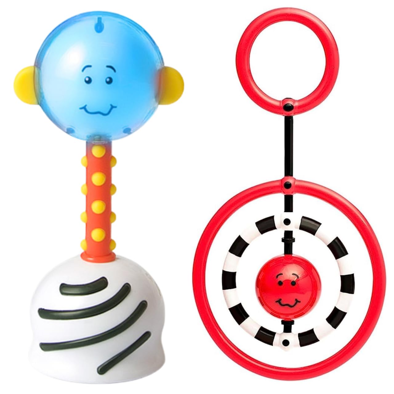 SmartNoggin Developmental Milestones Set for Babies: NogginStik Developmental Light-Up Rattle and NogginRings Reaching and Grasp