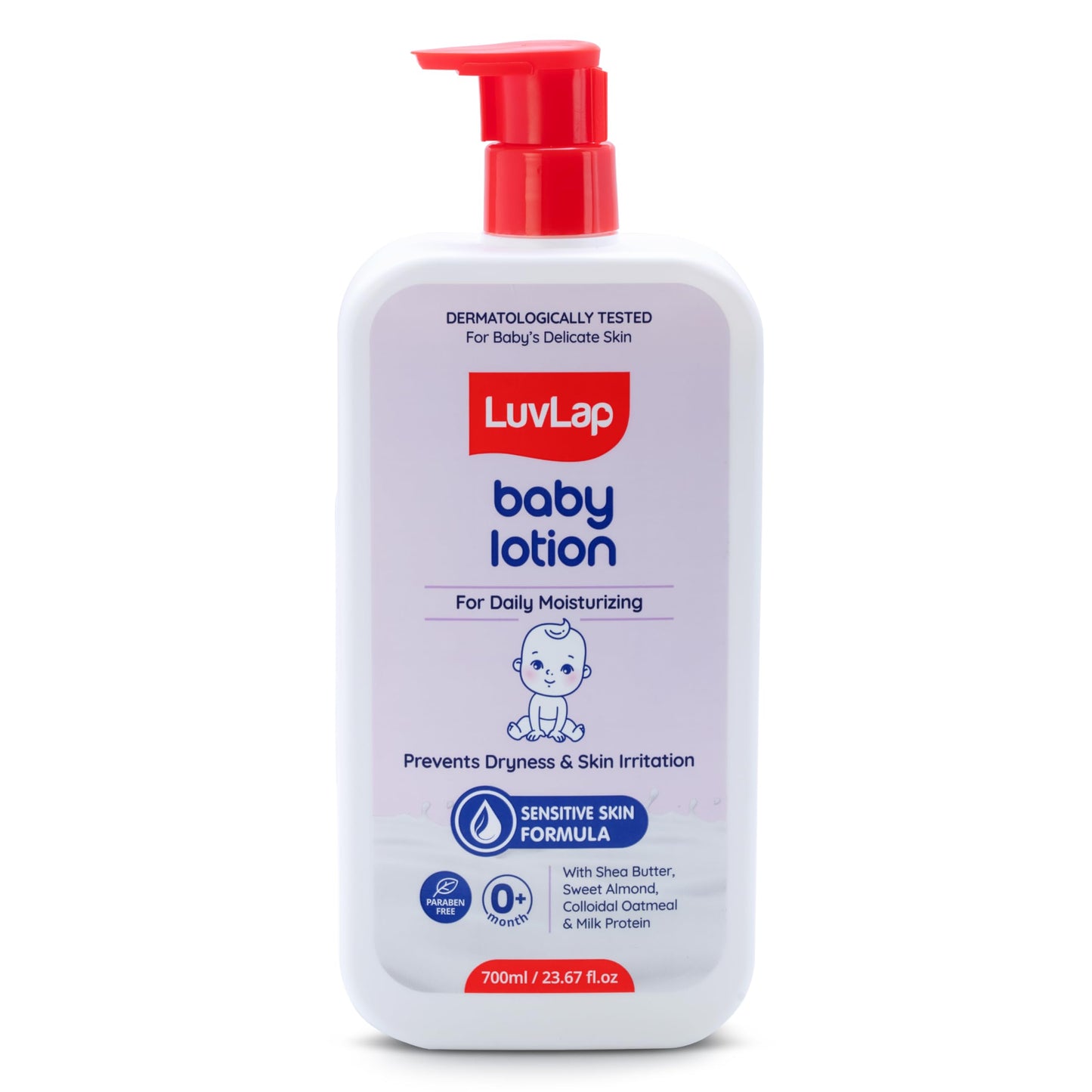 Luvlap Baby Lotion With Milk Protein - 700Ml, Suitable For BabyS Delicate Skin, 24 Hour Protection For Sensitive Skin, Shea Butt