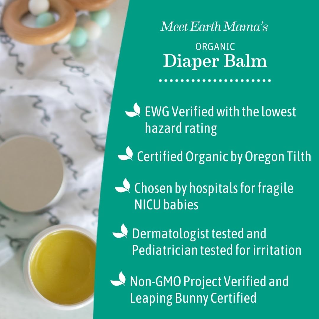 Earth Mama Organic Economy Size Diaper Balm | Diaper Cream For Baby | Ewg Verified, Petroleum & Artificial Fragrance-Free With C