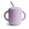 Mushie 100% Silicone Training Cup & Straw For Toddlers | 6 Months+ (Soft Lilac)