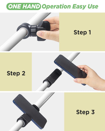 Stroller And Shopping Cart Phone Holder - Non-Slip 360 Degree Mount With Clamp For Baby - Fits All Phone Types, Black