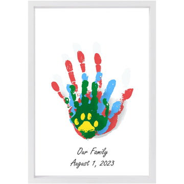 Family Handprint Kit - Diy Handmade Keepsake Wooden Frame - Family Gifts - Gift For New And Expecting Parents, Includes 5 Non-To