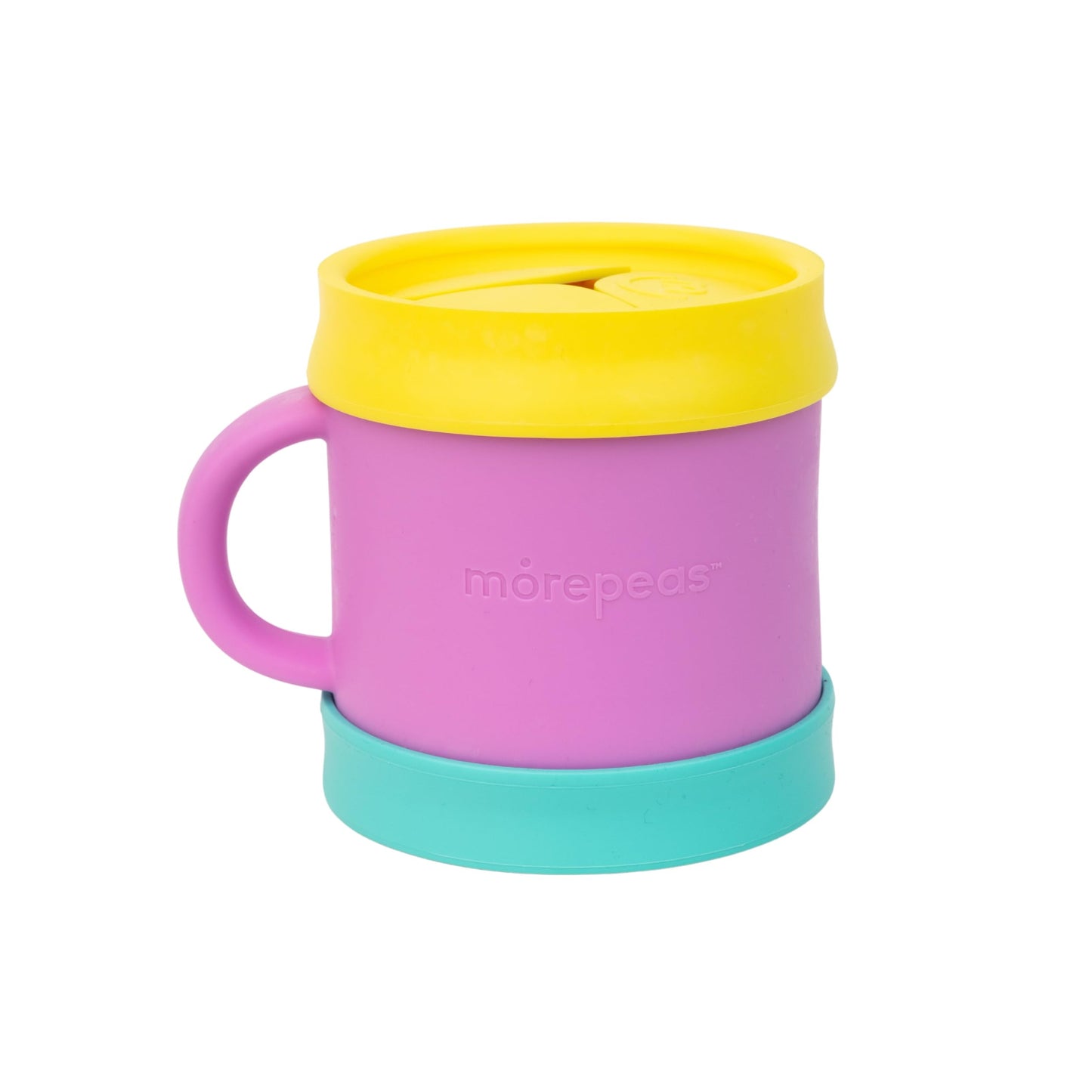 morepeas The Everything Snack Cup | Steam Veggies & More | Reversible Lid & Suction Base, Snack Catcher, Dishwasher, Microwave,