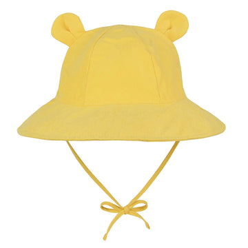 Zando Baby Sun Hat Bucket Hat Wide Brim Beach Caps Toddler Hats For Boys With Bear Ears Infant Summer Hat For Girls Yellow 6-12M