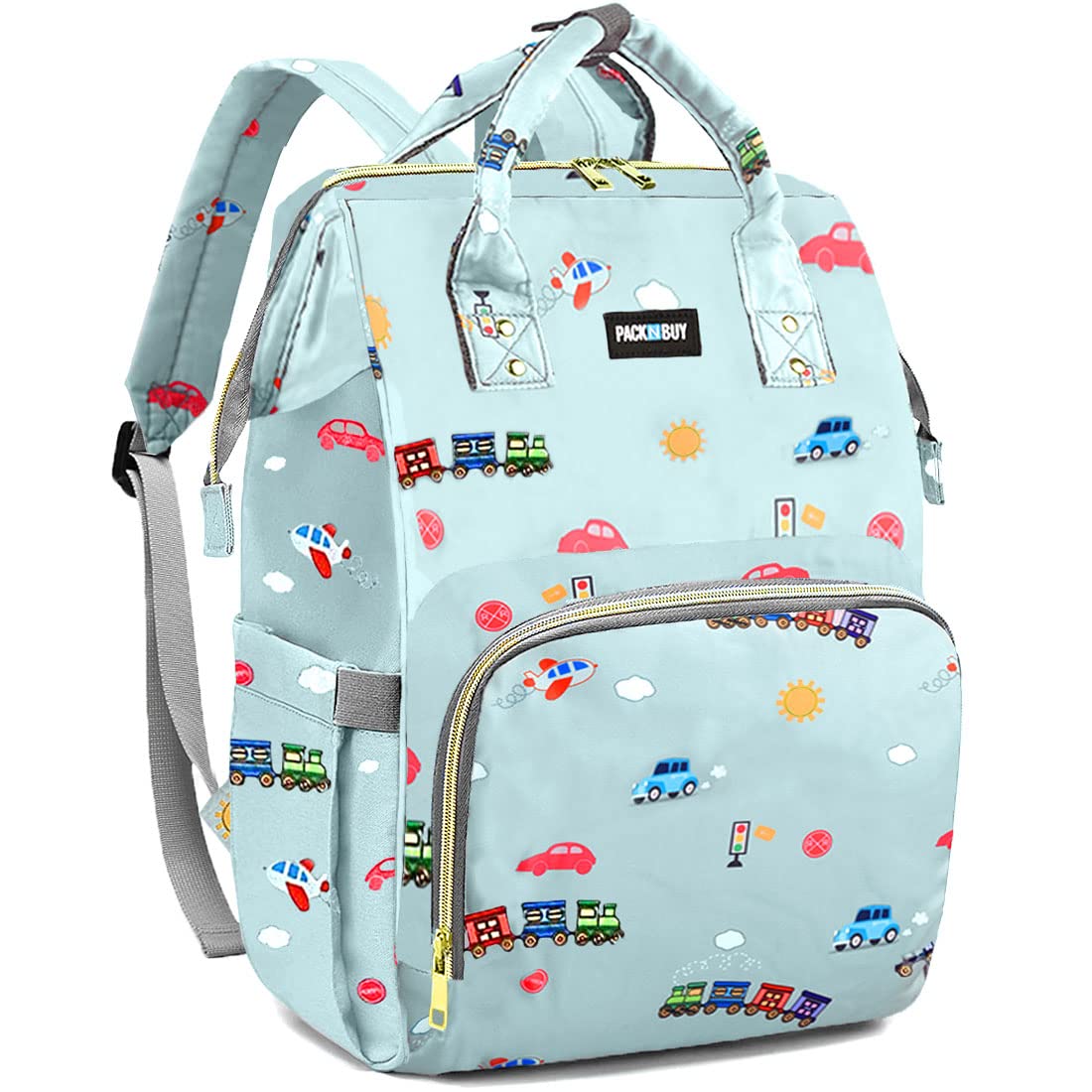 Packnbuy Baby Bag For Mother Travel, Maternity Diaper Backpack (Blue)