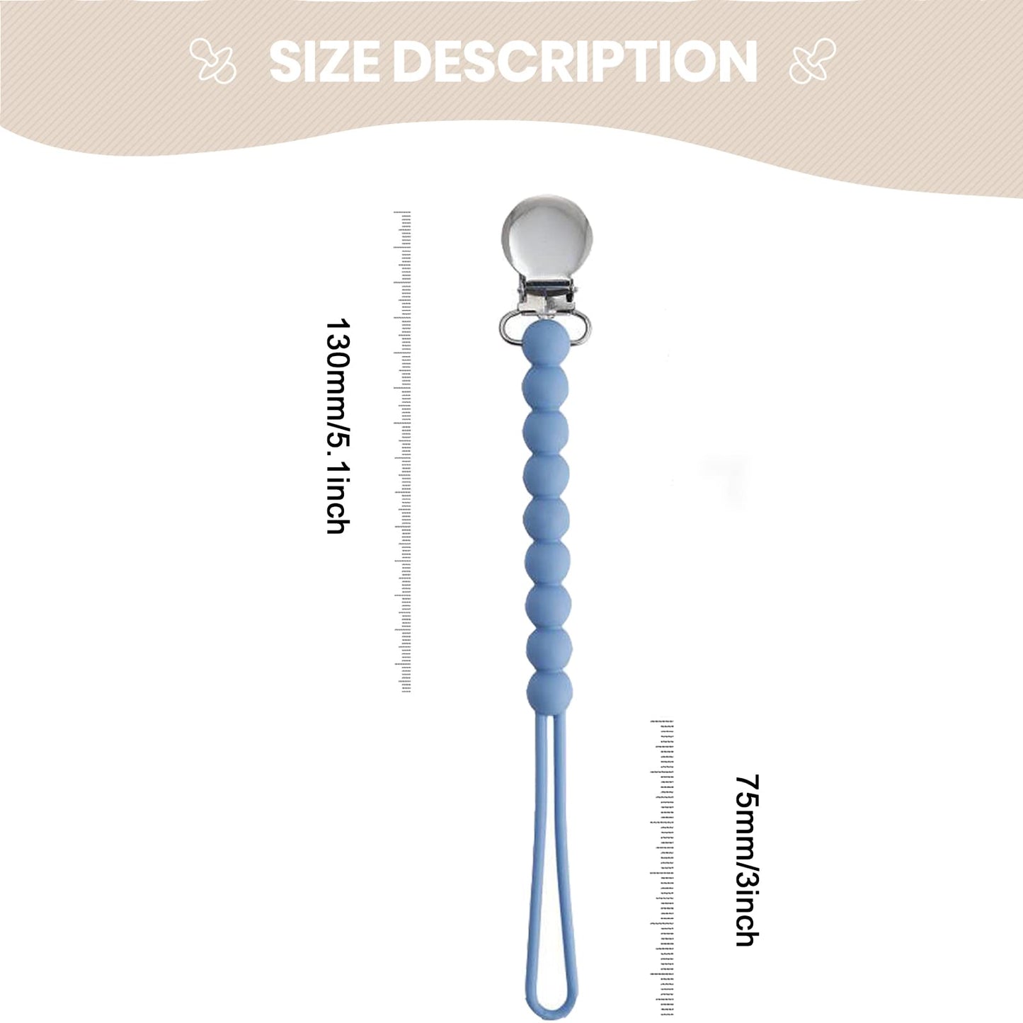 Pacifier Clip for Boys Girls - MORIBOX Paci Clip Soothie Baby Binky Holder for Shower Gift Birthday 2 Pack