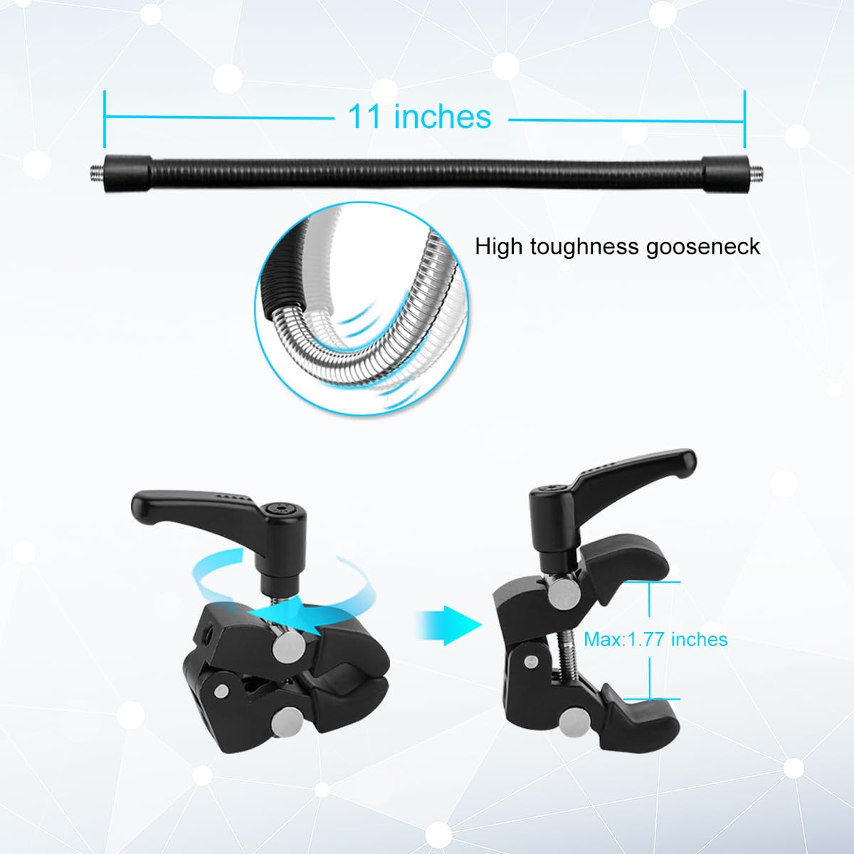 Baby Monitor Mount, Universal Baby Monitor Stand Flexible Gooseneck Arm Super Crab Clamp, Baby Monitor Crib Mount For Infant Opt