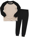 Vaenait Kids Toddler Long Sleeve Modal Sleepwear Pjs 2Pcs Set Modalraglan Black&Beige Xs