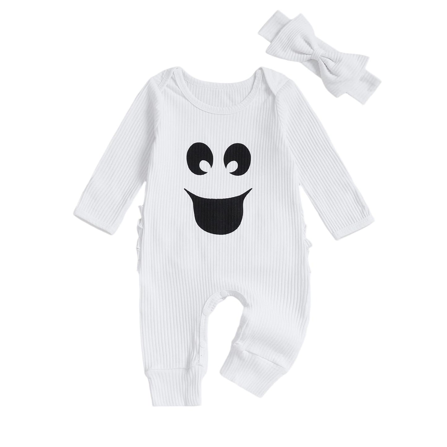 mlpeerw My First Thanksgiving Baby Girl Outfit Newborn Turkey Jumpsuit Romper Cute One Piece Onesie Infant Fall Clothes (White,