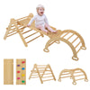 Funlio Foldable Pikler Triangle Set, Montessori Climbing Set With Solid Wood For Toddlers 2-5 Yrs, Adjustable 5-In-1 Indoor Play