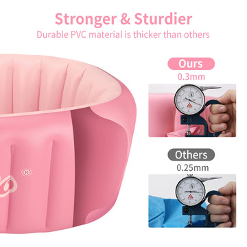 Shxkuan Inflatable Baby Bathtub Infant Anti-Slip Bath Seat Pool With Air Pump Travel Camping Portable Toddler Bath Tub Age 0-5 Y