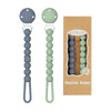 Tyry.Hu Silicone Pacifier Holder Clip With One Piece Beads For Boys And Girls, Soft Flexible Rust-Free Binky Clips With Texture,