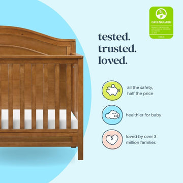 Davinci Charlie 4-In-1 Convertible Baby Crib - Greenguard Gold Certified Convertible Crib To Toddler Bed, Daybed, Full-Size Wood