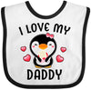 Inktastic I Love My Daddy With Cute Penguin And Hearts Baby Bib White And Black 342A9