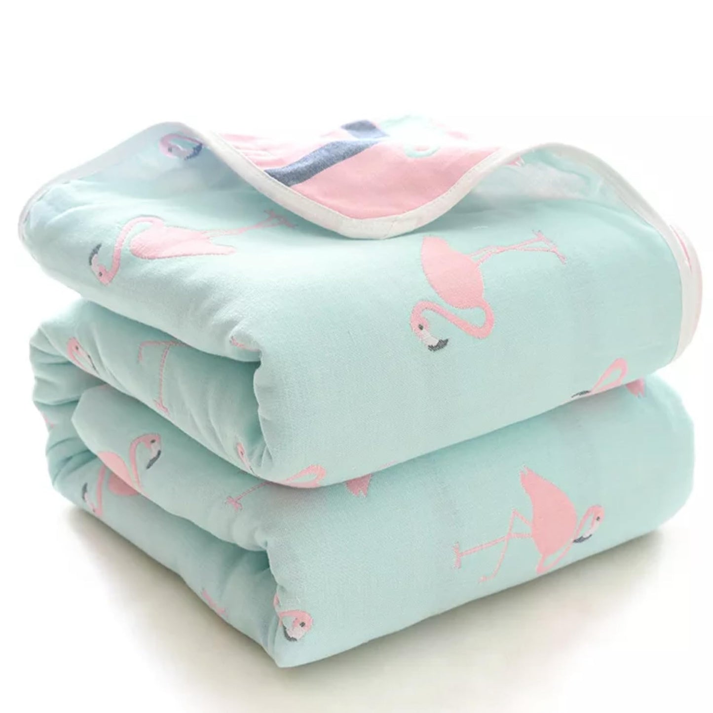 Mumslap Baby Muslin Blanket For Newborn | 80 * 80 | 6 Layer Gauze Cotton | Soft Swaddle Wrap Blanket/Quilt/Bath Towel/Nursing Co