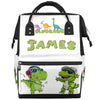SPYORBKX Dinosaur Diaper Bag Personalized Diaper Backpack for Baby Boys Large Nappy Backpack for Mom Waterproof Mommy Bags 11x7x