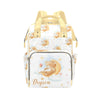 Noverbibi Custom Diaper Bag with Name Personalized Bear Nylon Travel Backpack for Holiday Travel Customized Nappy Changing Bag w