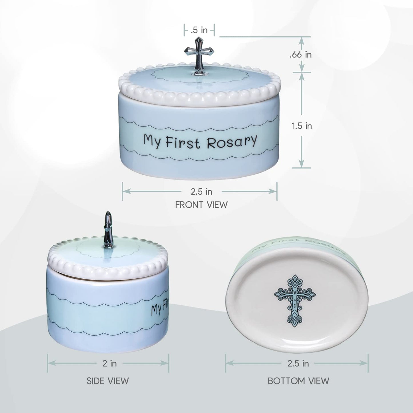 Cascade Goods - Blue My First Rosary And Keepsake Box, Catholic Baptism Gifts For Boys, Blessed First Communion Gifts For Boys O