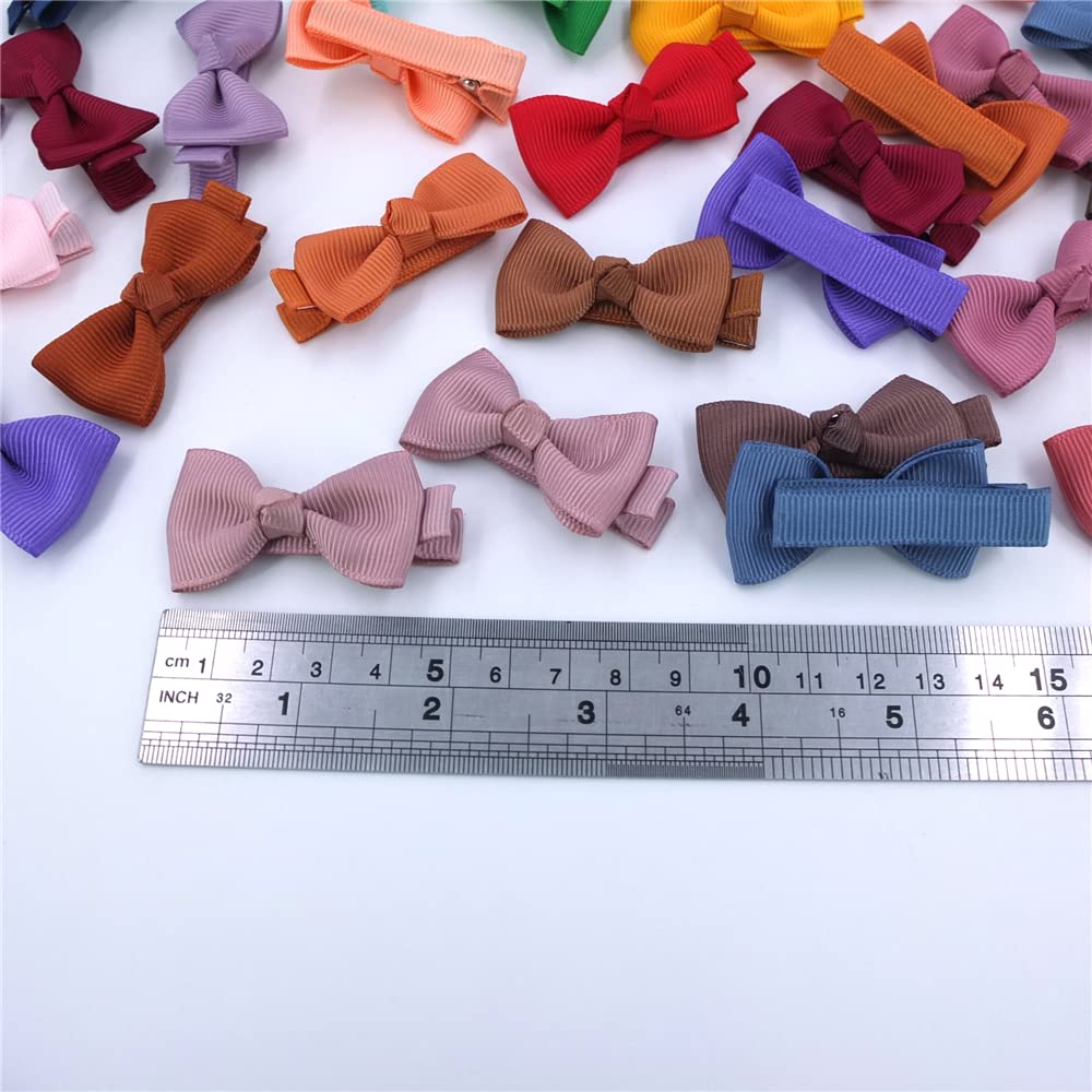 Baily Baby Hair Clips Tiny Hair Bow Alligator Clips For Toddler Baby Girls Fine Hair Pins In Fringe Bangs (Mini 2'' 24 Pcs)
