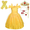 Dressy Daisy Little Girls Princess Dress Up Costume Gold Yellow Ball Gown Fancy Halloween Xmas Birthday Party Carnival With Acce