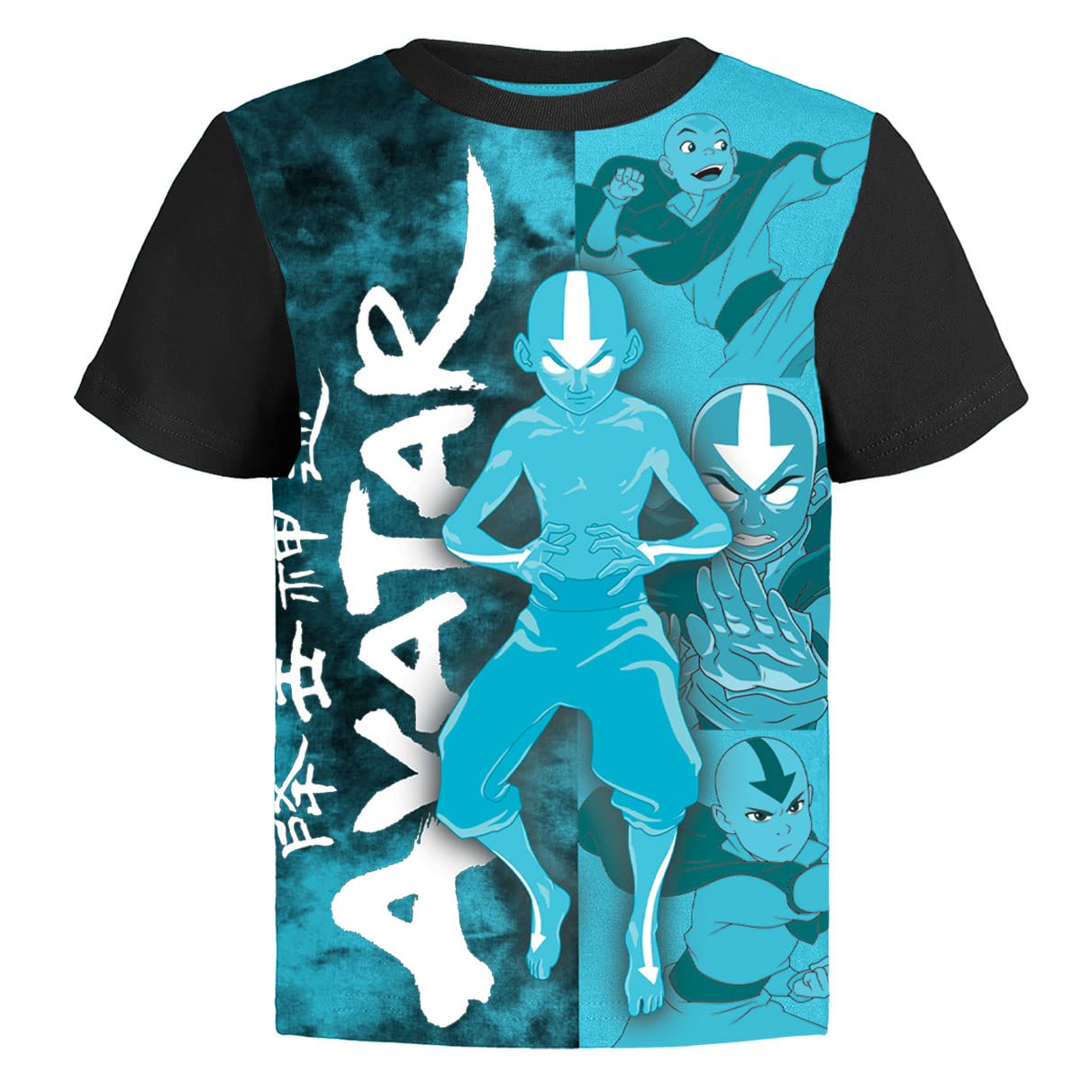 Avatar The Last Airbender Graphic T-Shirts 3 Pack For Boys 6 Wh/Bk/Tq Ss