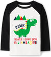 Tkria Valentine Day Shirt For Youth Large Graphic Long Sleeve Black Raglan T-Shirts Fall Shirt Dinosaur Big Brother 10 Years