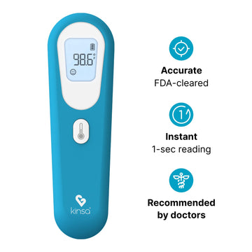 Kinsa Quickscan Smart Thermometer - No-Touch, Contactless Digital Forehead Thermometer For Babies, Kids, Adults - Works With A S