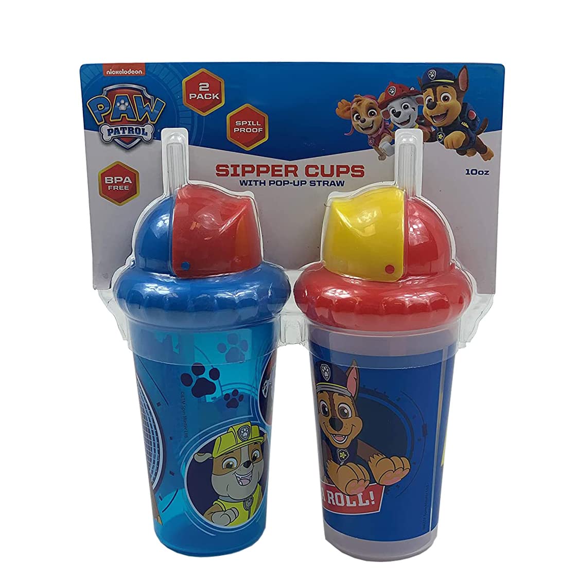Cudlie Paw Patrol Baby Boy 2 Pack 10 Oz Pack Of Sippy Cups With Straw & Easy Close Lid