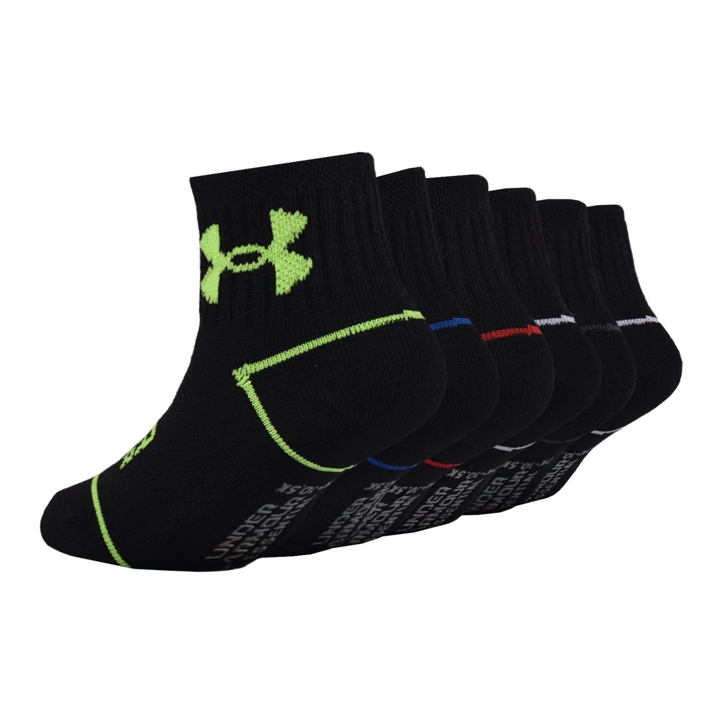Under Armour Baby Boys Multi Pack Basic Essential Quarter Sock, Black, 12-24 Months