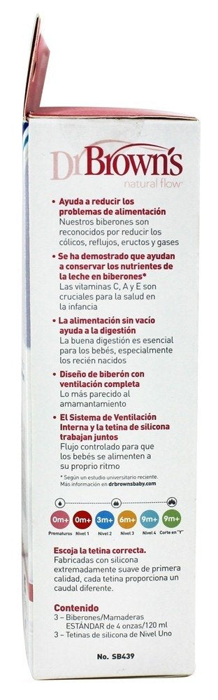 Dr. Brown'S Baby Bottle, 4 Ounce, 3-Count - Pink