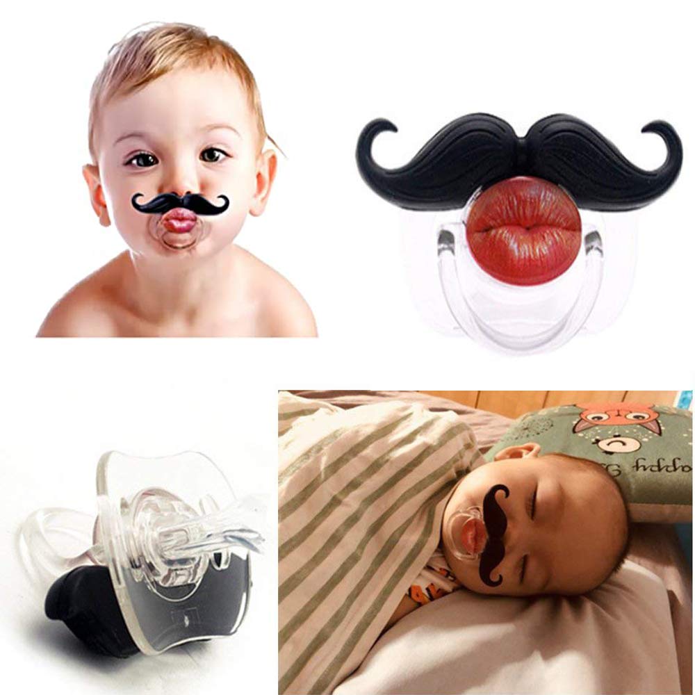 Funny Pacifiers For Babies,Newborn Pacifier,Funny Pcifiers For 0-6 Months, Mustache Pacifier,Teeth Binky,Gift Pacifiers For Boys