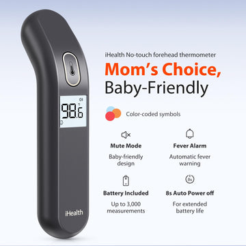 Ihealth Touchless Forehead Thermometer For Adults, Babies & Kids - 1-Second Fast Reading, Color-Coded Fever Alert, Fsa/Hsa Eligi