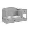 Graco Bellwood 5-in-1 Convertible Crib & Changer with Drawer (Pebble Gray) - GREENGUARD Gold Certified, Full-Size Storage Drawer