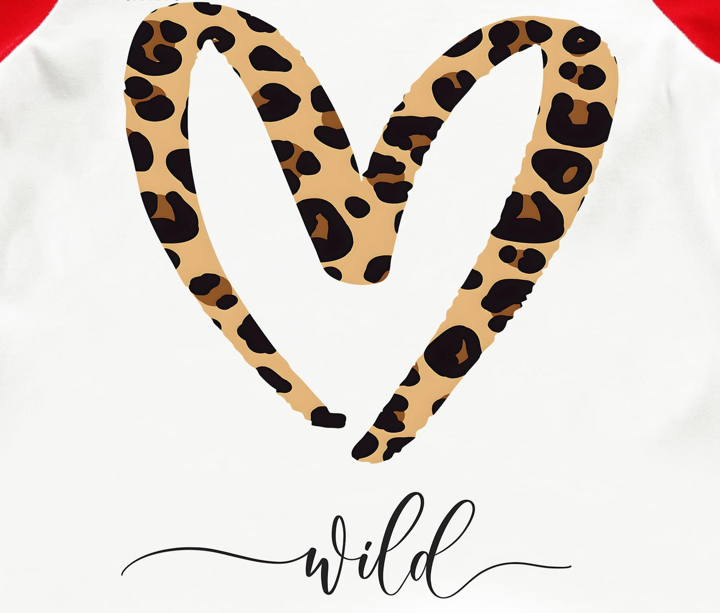 Tkria Little Kids Valentine Day Unisex Baby Raglan Long Sleeve Shirt Leopard I Love You Baseball Patchwork Shirt 2 Years