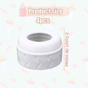 4Pcs Bottle Nipple Collars Rings, Compatible With Dr. Brown'S Narrow Plastic & Glass Bottles Bottles 4Oz & 8Oz No Leak Or Spills