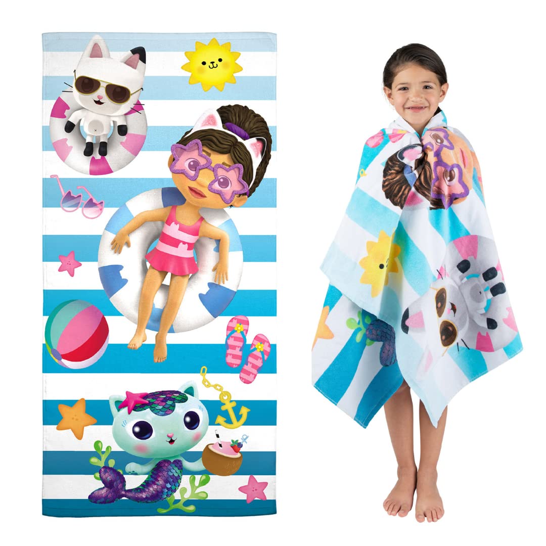 Franco Dreamworks Gabby'S Dollhouse Super Soft Cotton Bath/Pool/Beach Towel, 58 In X 28 In, (Official Licensed Gabby'S Dollhouse