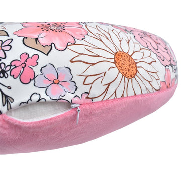 Bxuanw Nursing Pillow Cover Stretchy Cotton Pillow Slipcovers For Breastfeeding Moms Two-Sided Design (Pink Flower Clusters)
