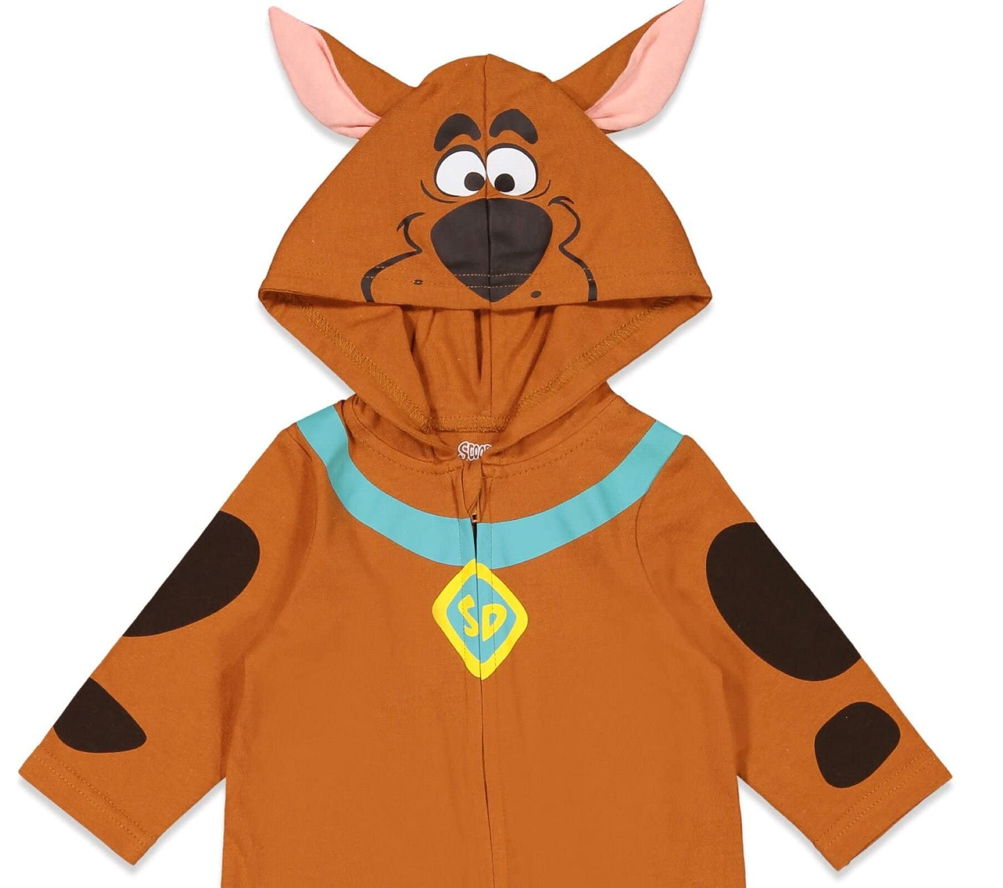 Scooby-Doo Infant Baby Boys Zip Up Cosplay Coverall Tail Brown 12-18 Months