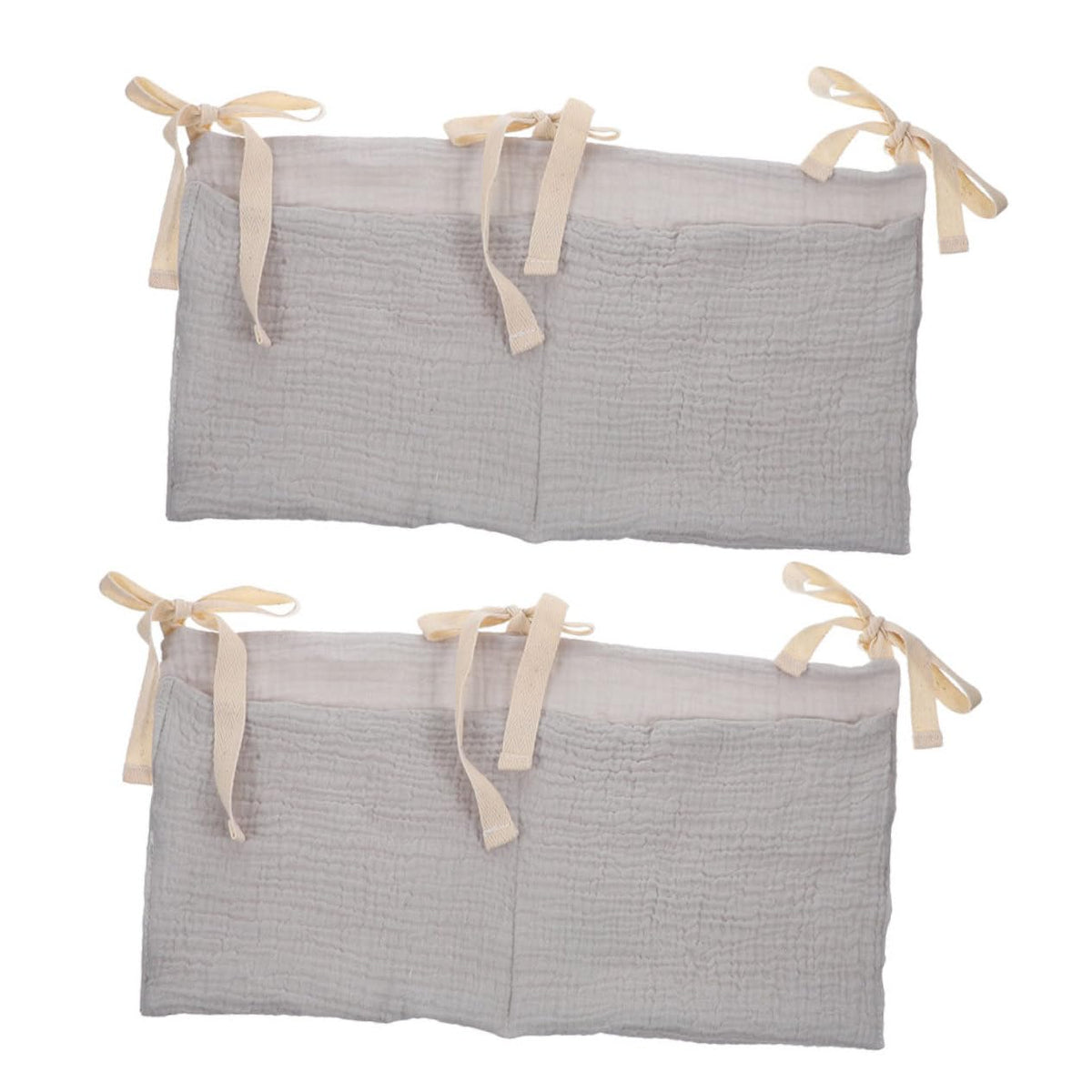JOINPAYA 2pcs Crib Hanging Bag Cart Organizer Stroller Bag for Diapers Toys Bedside Caddy Cotton Nursery Accessory