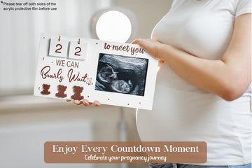 Expecting Parents To Be Unique Gifts For Pregnant Women, Sonogram Picture Frame Pregnancy Gift We Can Bearly Wait With Countdown