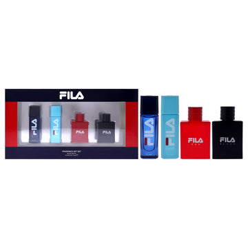 Fila Variety Set By Fila For Men - 4 Pc Mini Gift Set 0.25Oz Fila Edt Spray, 0.25Oz Fila Fresh Edt Spray, 0.25Oz Fila Black Edt