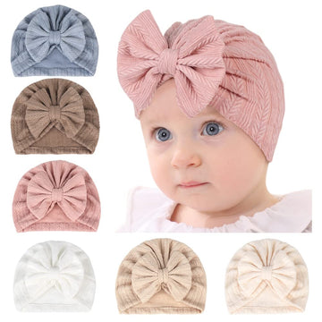 Yili Maizi 6 Pack Baby Turban,Little Girl Hat With Bow Hat Toddlers Soft Turban Knotting Hats Cap Toddler Newborn Cap