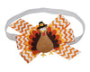 Wd2U Baby Girls 4.5' Pilgrim Tom Turkey Thanksgiving Hair Bow On Stretch Headband
