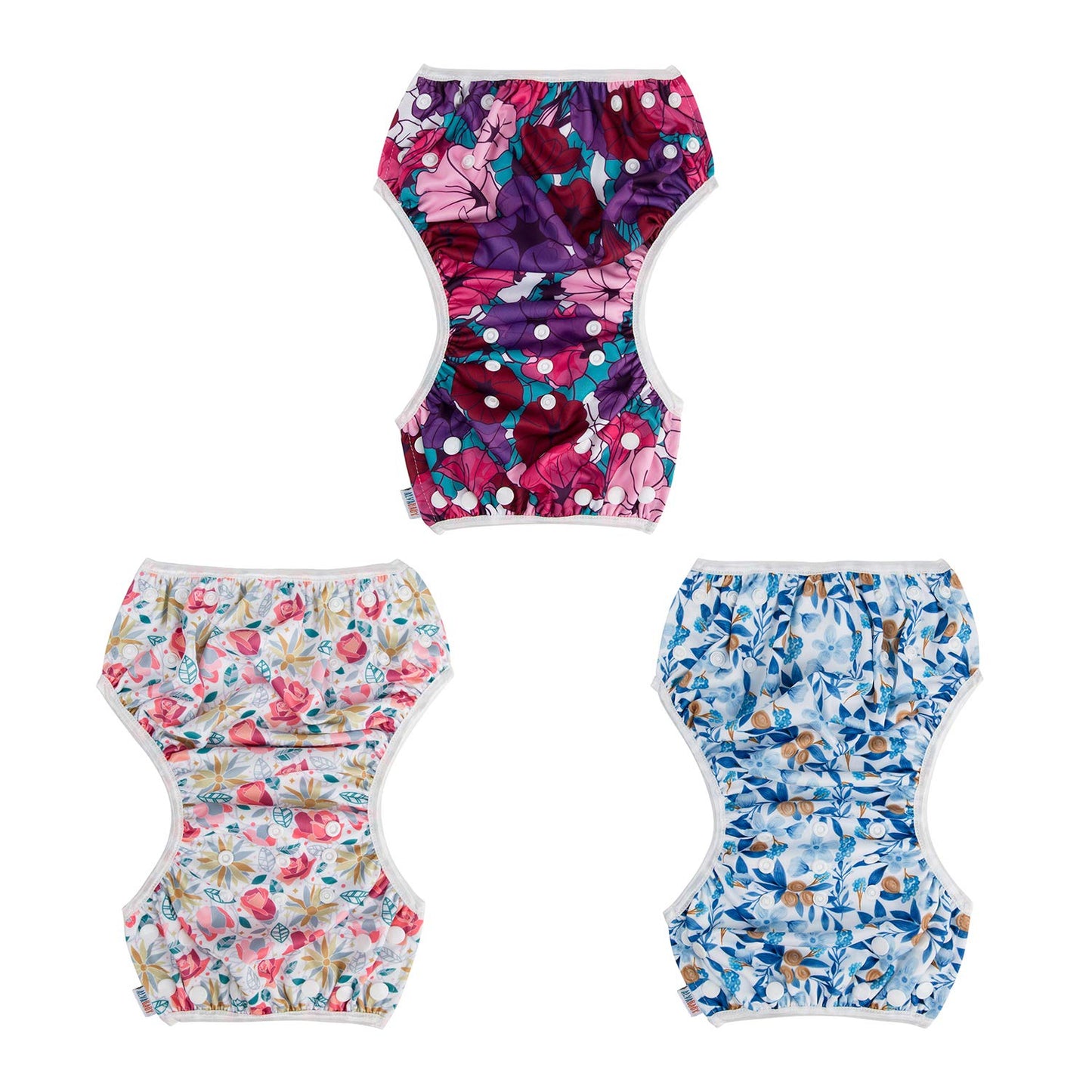 Alvababy Swim Diapers 3Pcs Reusable & Adjustable 0-2 Years Baby Girl 3Swy03