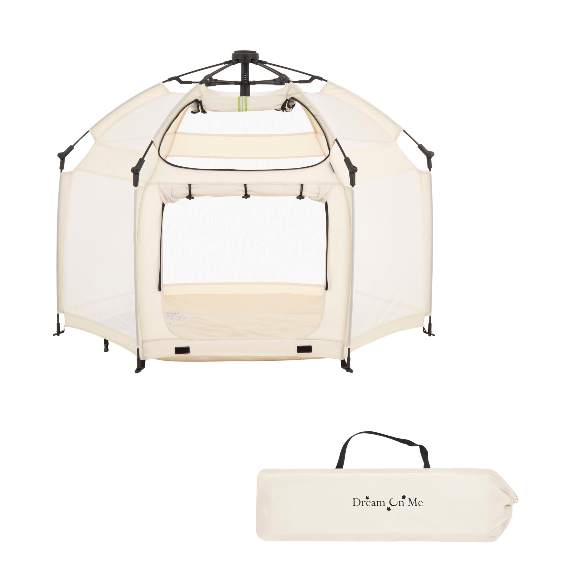 Dream On Me Pop Up Children Playpen In French White, Easy Set Up For Babies And Toddlers, Breathable Mesh Sides, One Hand Easy F