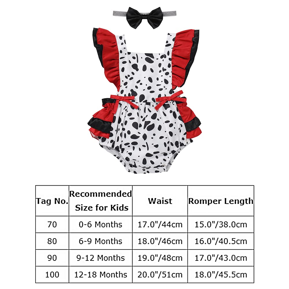 Newborn Dalmatian Costume Baby Girl Black and White Devil Costume Kids Dress up Cosplay Halloween Dalmation Outfit Toddler Infan