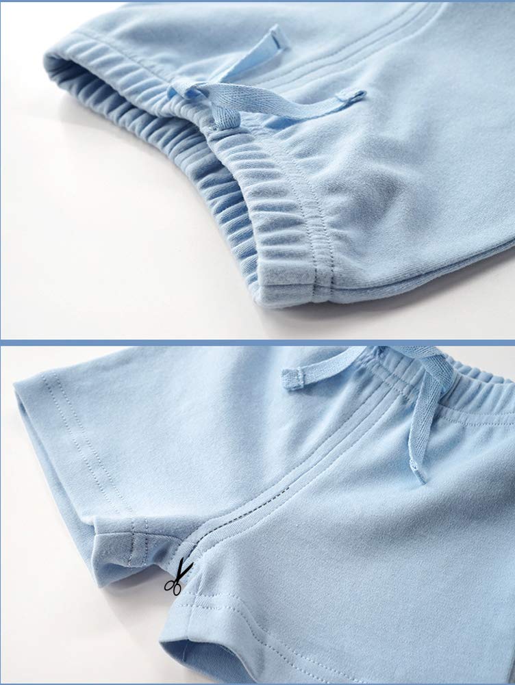 Teach Leanbh Unisex-Baby 3-Pack Cotton Soild Color Short With Drawstring 3-24 Months (18-24 Months, Purple/Yellow/Pink)