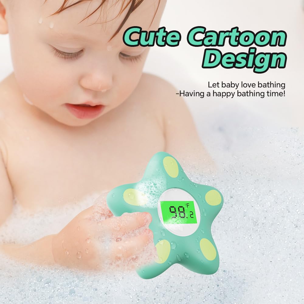 Baby Bath Thermometer, Infant Digital Water Thermometer Safety With 3 Color Backlit And Temperature Warning, Floating Toy For In
